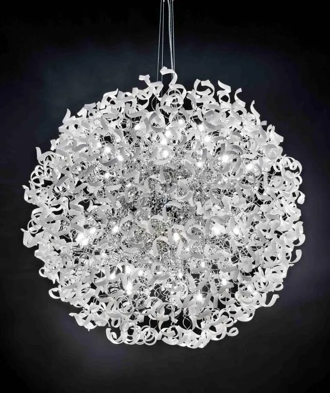 60-light suspension - Chrome - 206.615 Astro Collection - Metal Lux Foglia argento