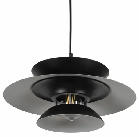 Lampadario a sospensione con filo BERIT 1xE27/20W/230V nero