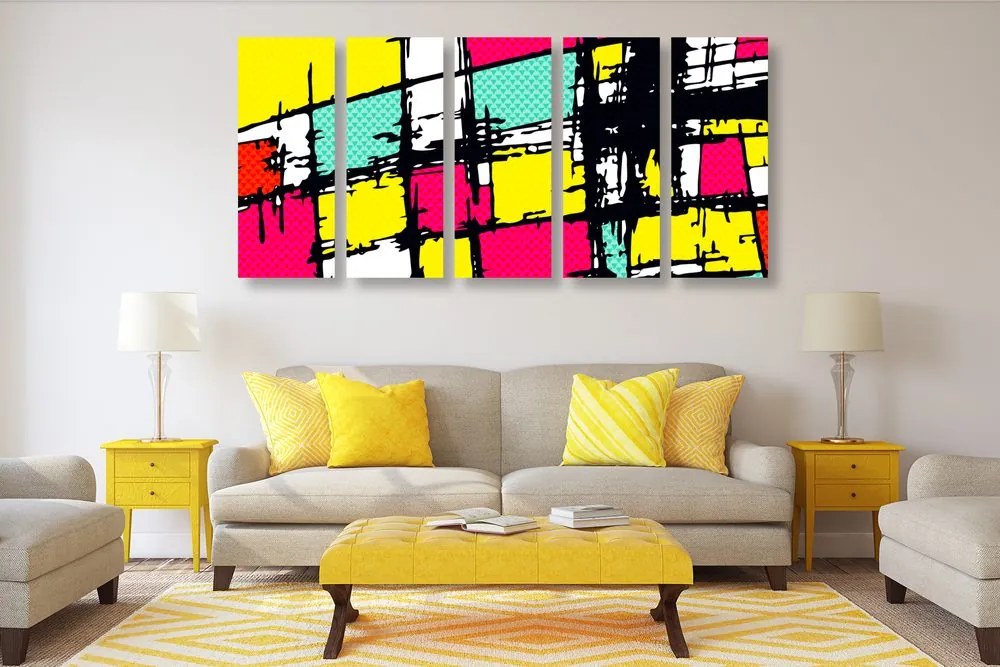 Quadri 5 pezzi – Pop-art stiloso
