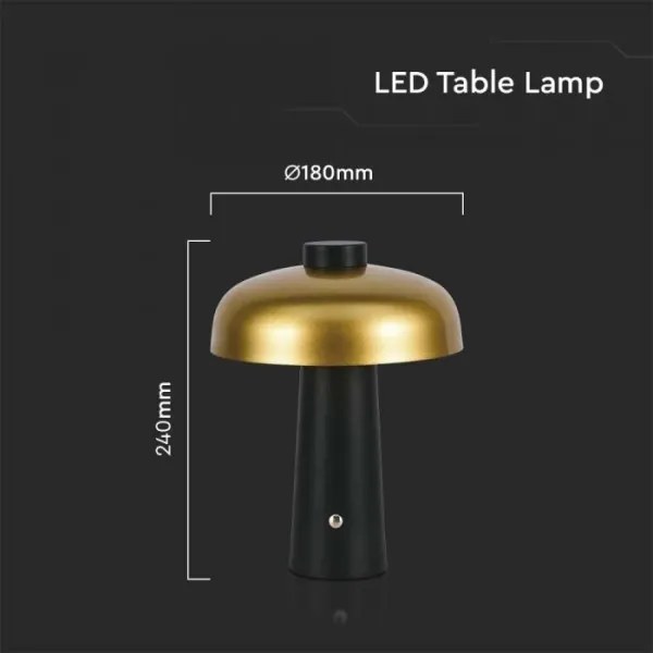 LED Lampada da tavolo ricaricabile dimmerabile LED/3W/5V 3000-6000K 1800 mAh nero/oro