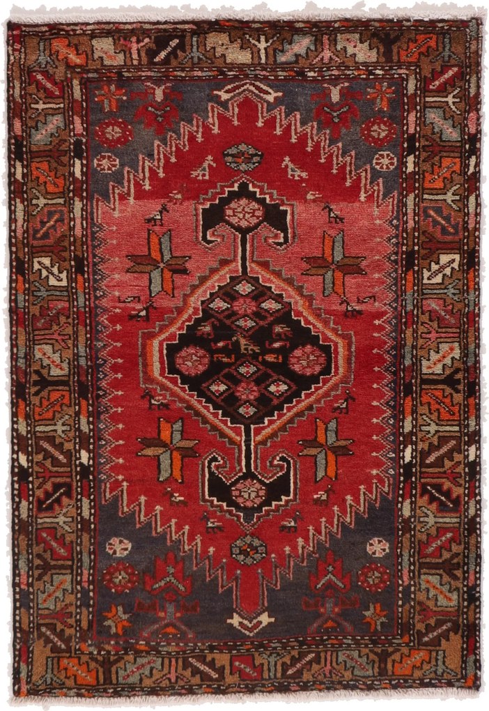 Hamedan Tappeto 140 x 100 (Iran) Annodato A Mano