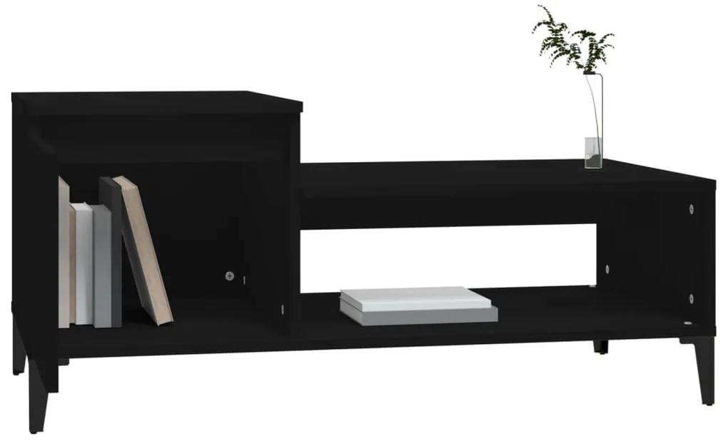 Tavolino da Salotto Nero 100x50x45 cm in Legno Multistrato
