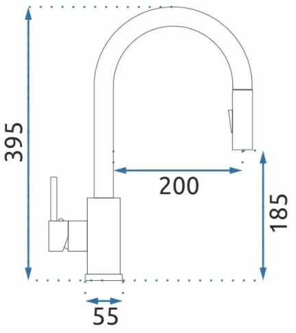 REA-B0669 - Miscelatore per lavello con doccetta estraibile FRESH 39,5 cm oro