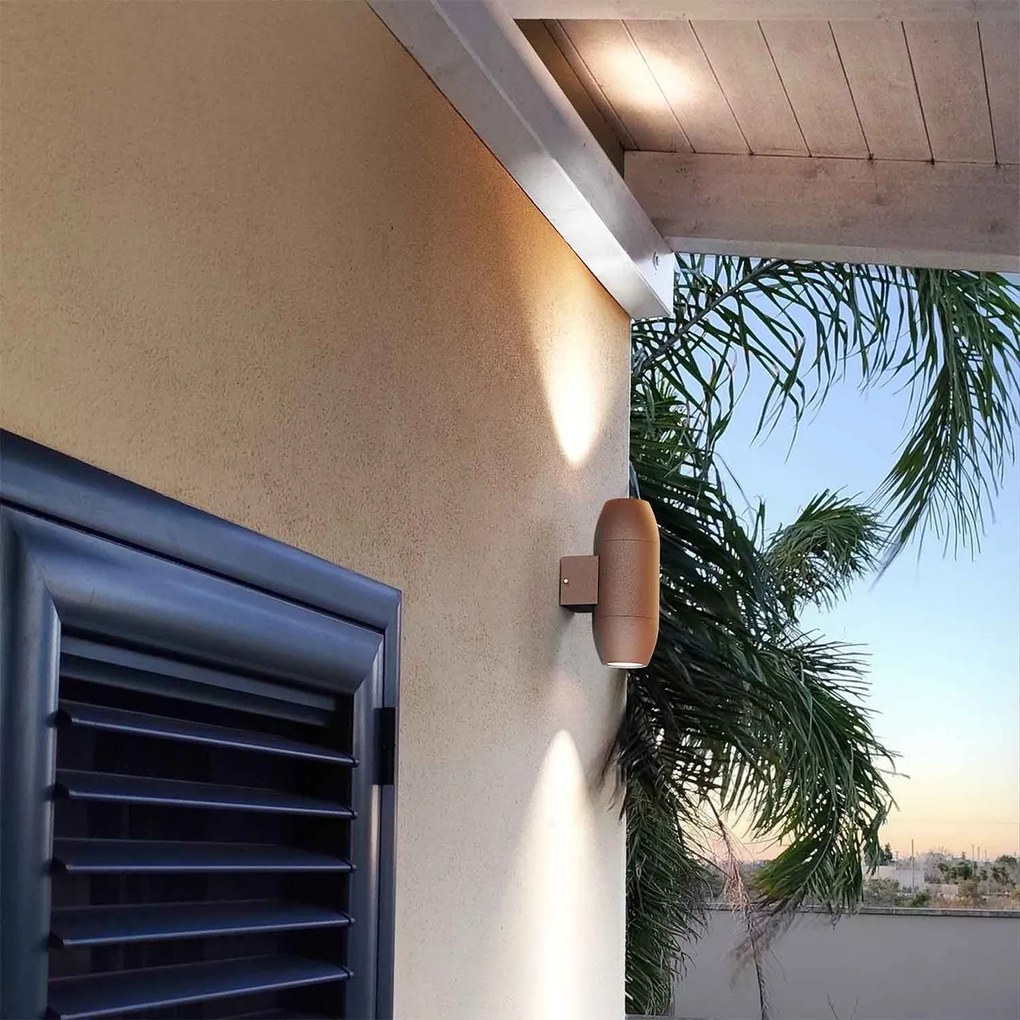 Applique Ovale Bidirezionale IP65 GU10 per esterni Grande - Corten