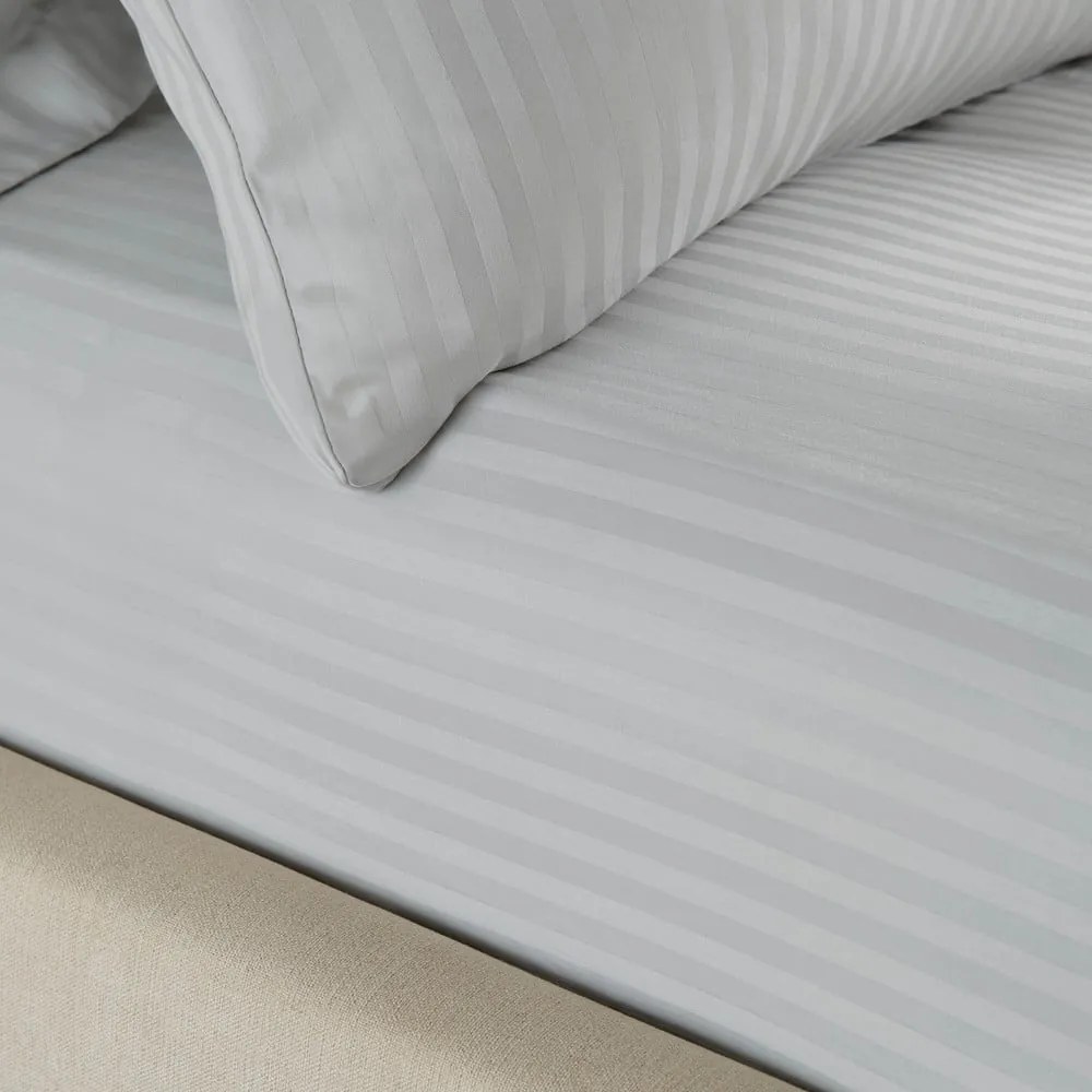 Lenzuolo con angoli grigio in tessuto damascato 150x200 cm Satin Stripe – Catherine Lansfield