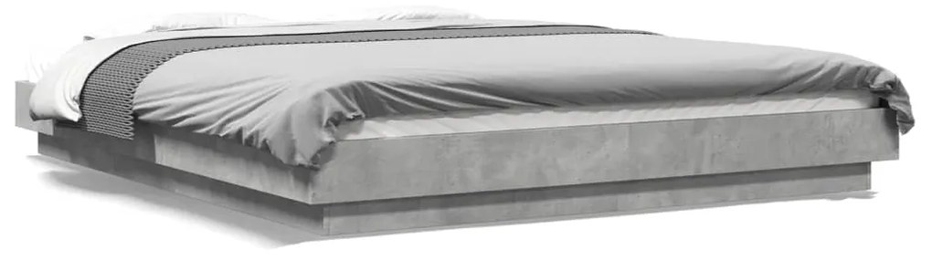 Giroletto Luci Led Grigio Cemento 160x200 Cm Legno Multistrato /