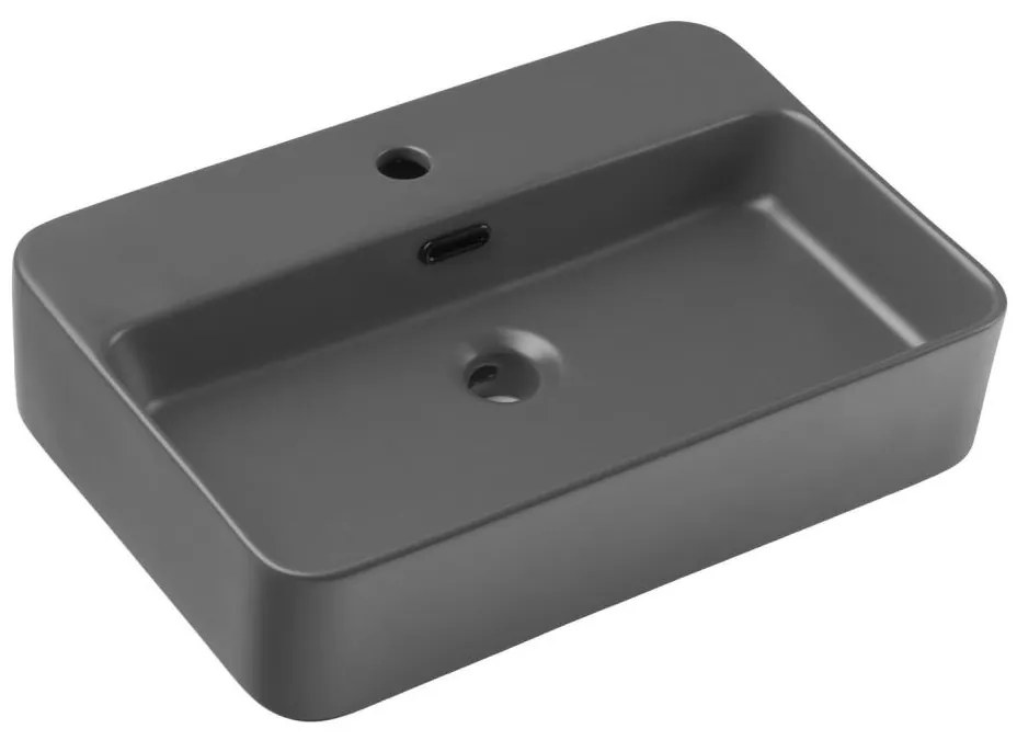 COMAD TRUST 2 MATT DARK GREY - Lavabo da appoggio TRUST 55x38 cm grigio opaco