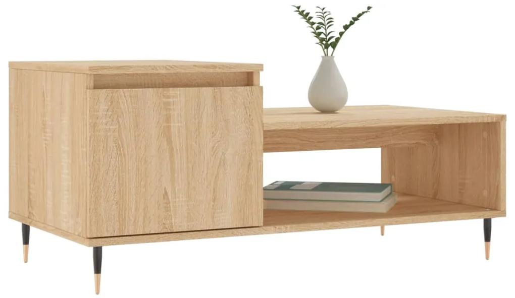 Tavolino da salotto rovere sonoma 100x50x45cm legno multistrato
