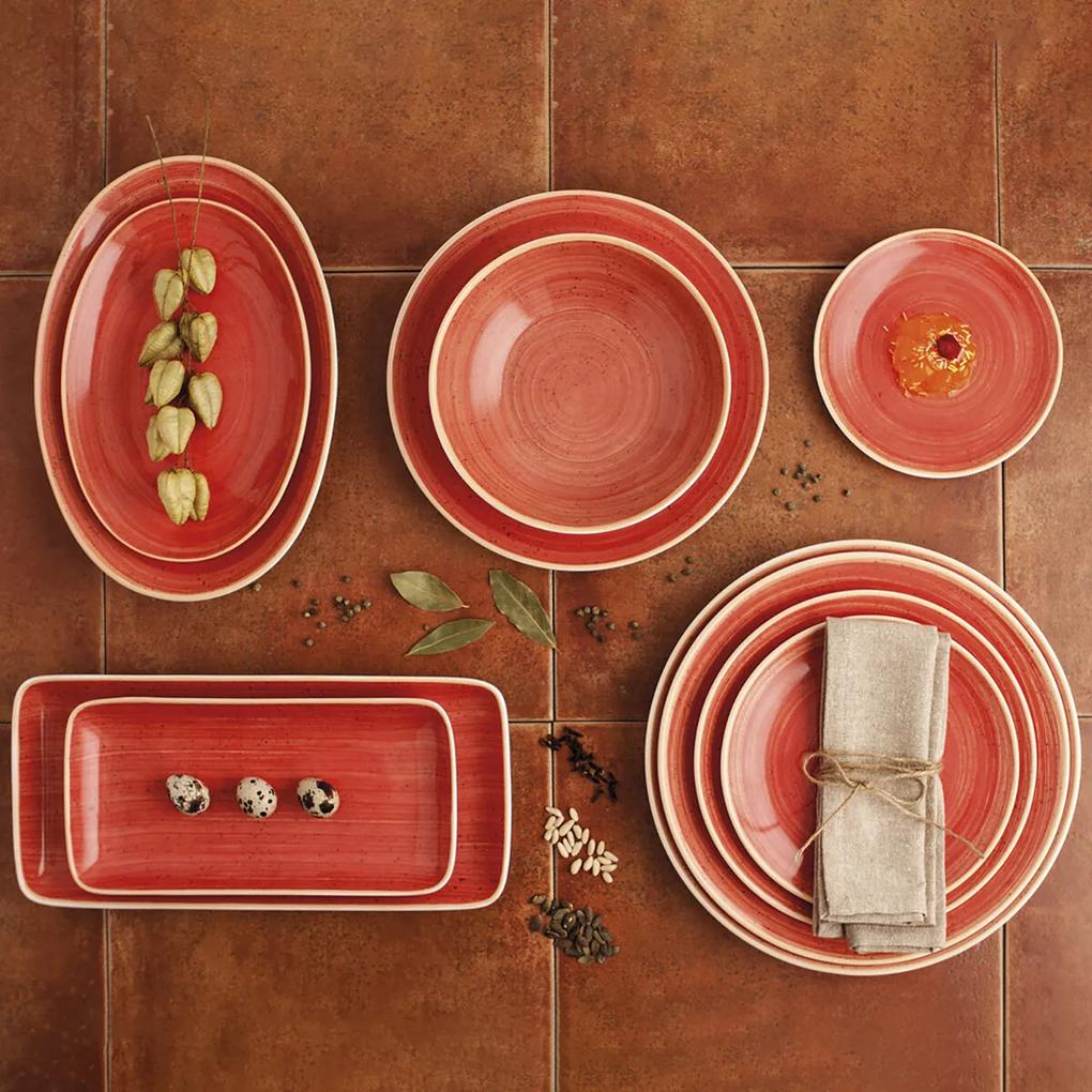 Piatto Piano Ariane Terra Ceramica Rosso (24 cm) (6 Unità)