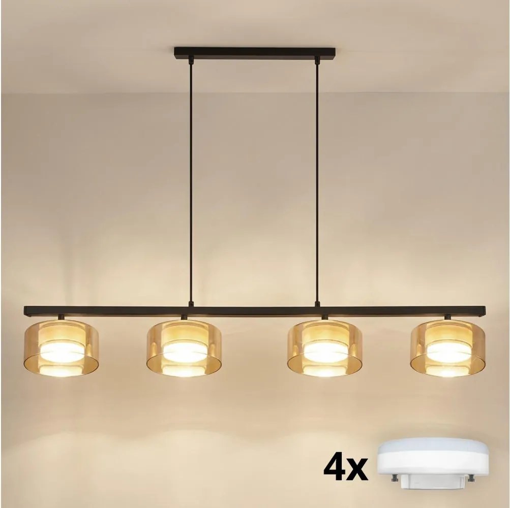 Brilagi - LED Lampadario sospeso su cavo AURA LUX 4xGX53/30W/230V nero/oro