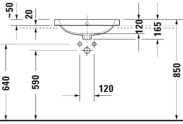 Duravit 24025500002 - Lavabo sospeso D-CODE 55x44 cm ceramica/bianco lucido