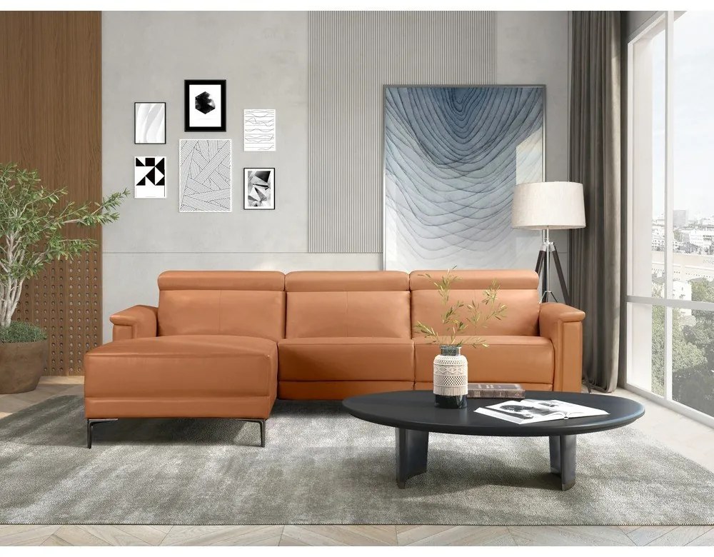 Divano angolare marrone in similpelle (angolo sinistro) Lund - Støraa