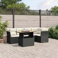 Set Divani da Giardino 5 pz con Cuscini in Polyrattan Nerocod mxl 88712