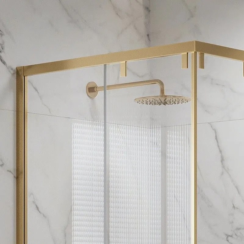 Kamalu - Box doccia 70x70 colore oro satinato doppio scorrevole vetro 8mm | KSA1000G