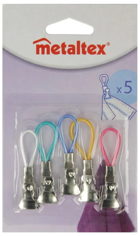 Set di 5 clip multifunzione colorate per asciugamani - Metaltex
