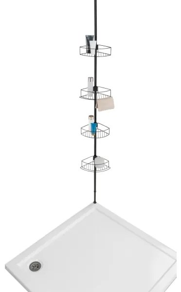 WENKO 24568100-Mensola angolare DOLCEDO 31x230 cm acciaio inossidabile/nero