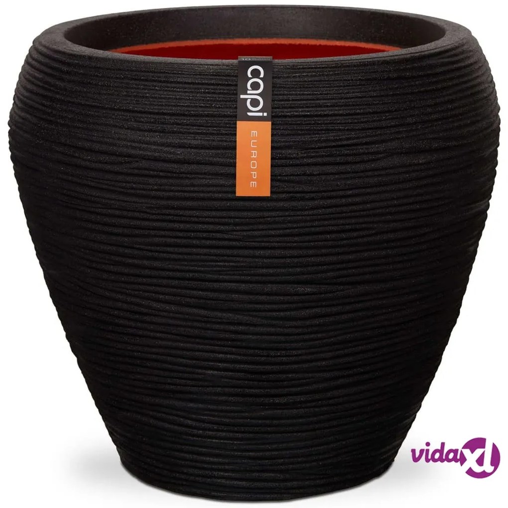 Capi Vaso a Cono Nature Rib 42x38 cm Nero KBLR362