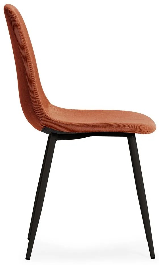 Sedie da pranzo in set color terracotta in imbottito 4 pz Minka – Marckeric