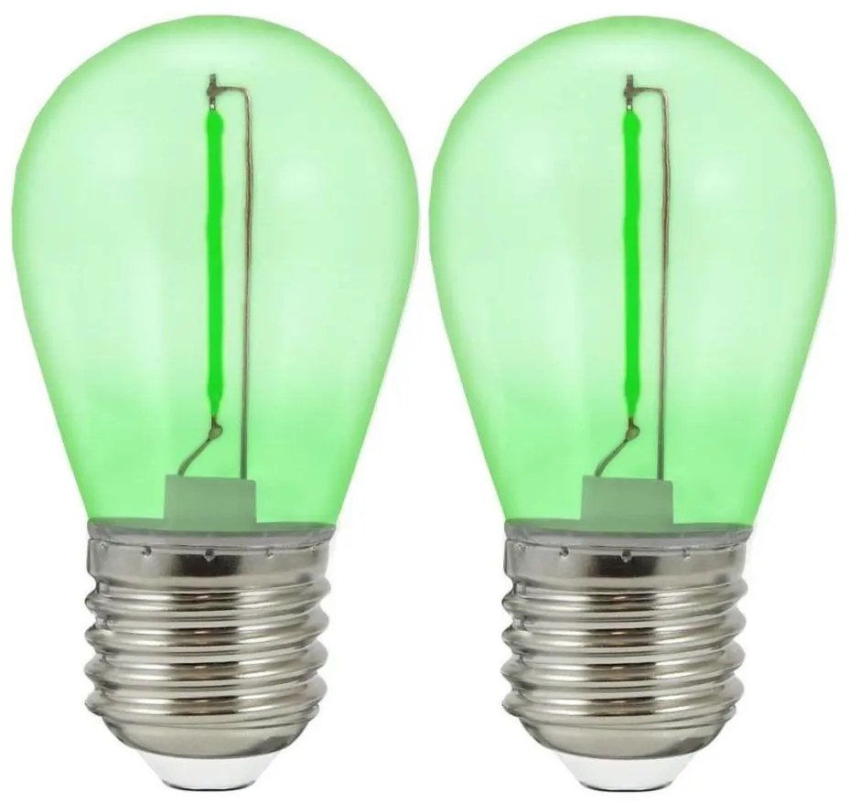 SET 2x Lampadina LED PARTY E27/0,3W/36V verde