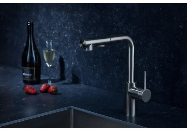 KFA Armatura 6623-110-22 - Rubinetto lavello con doccetta estraibile DUERO BASIC acciaio inossidabile