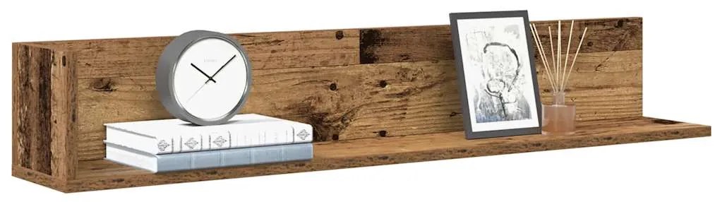 Mensole Da Parete 2pz Legno Vecchio 100x16,5x16,5 Cm Truciolato /