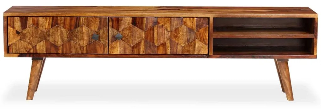 Mobile porta tv in legno massello di sheesham 140x30x40 cm
