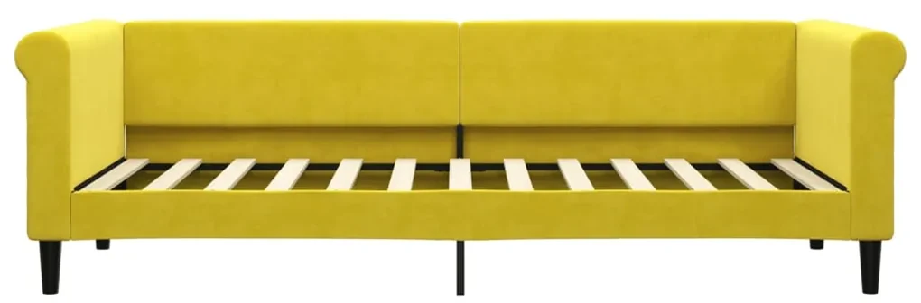 Divano letto con materasso giallo 80x200 cm in velluto