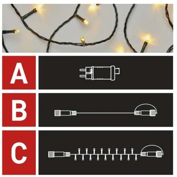 Catena luminosa LED da esterno 100xLED/15m IP44 bianco caldo