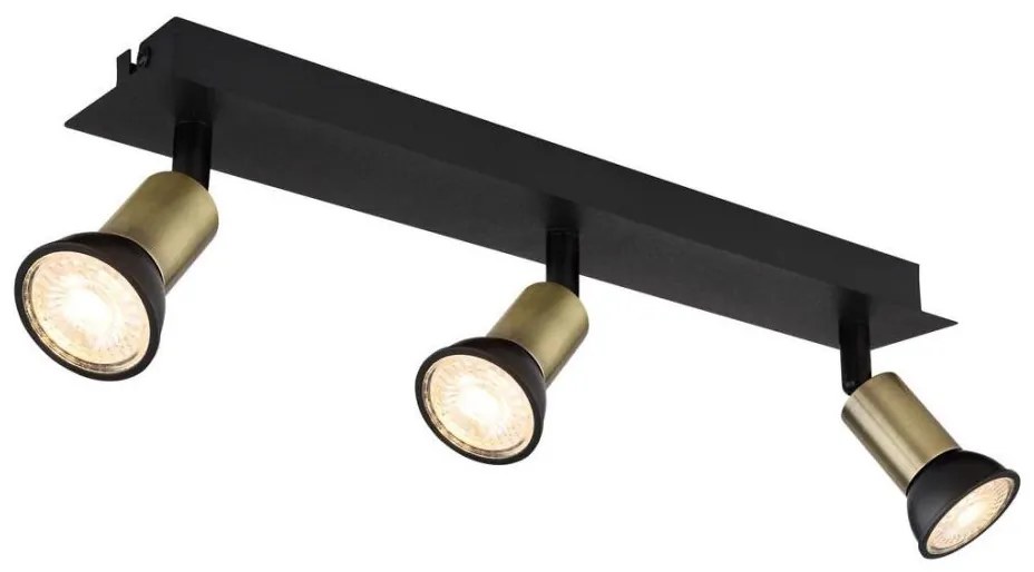 Globo 57998-3B - Faretto DREW 3xGU10/35W/230V nero/ottone