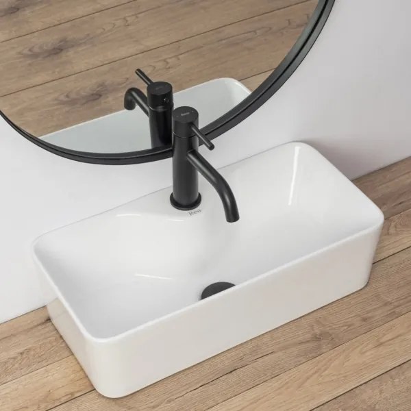 REA-U0699 - Lavabo da appoggio MERY 25x50,5 cm ceramica/bianco lucido