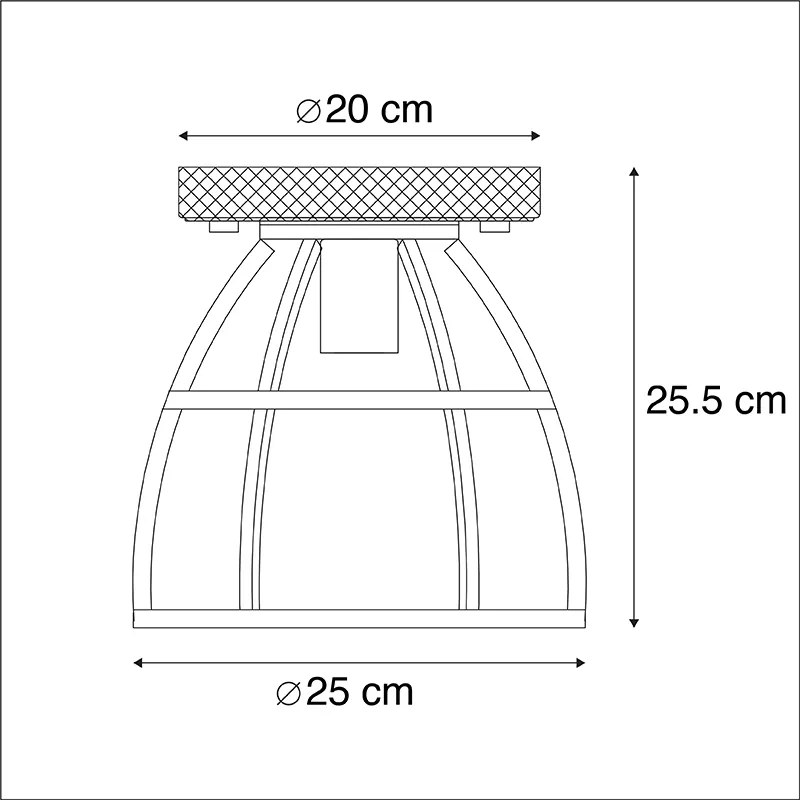 Lampada da soffitto intelligente grigio scuro con legno incl. WiFi E27 - Arthur