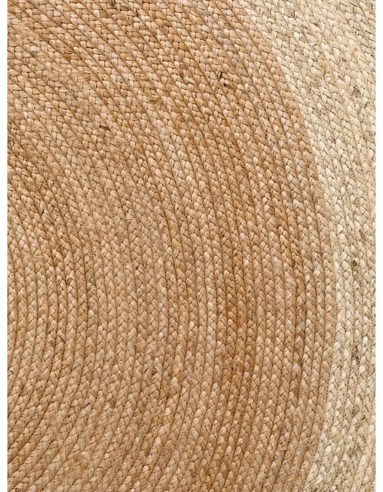 Tappeto rotondo di colore naturale in iuta reversibile e tessuto a mano ø 160 cm Jutta Gold – Hanse Home