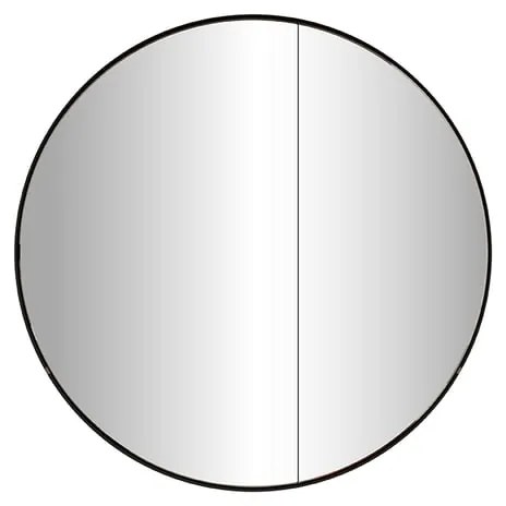 Specchio contenitore nero, 2 ante apertura da sinistra P 17 x L 80 x H 80 cm