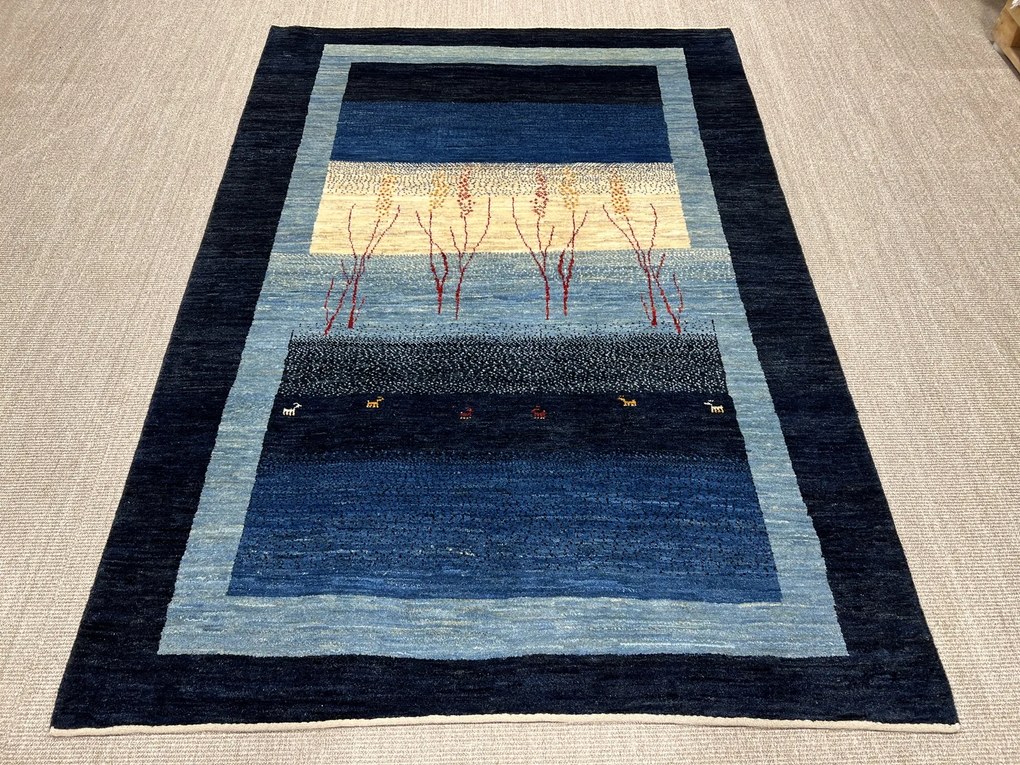 Gashguli Tappeto 160 x 230 Blu (Iran) Annodato A Mano