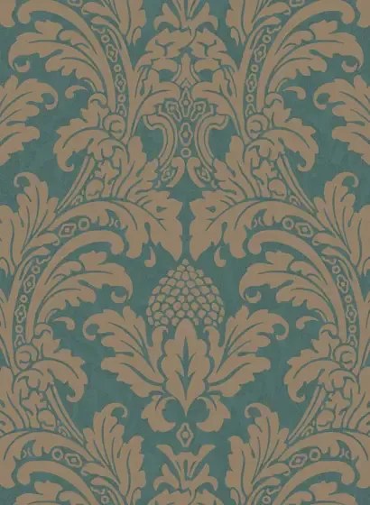 Cole & Son Carta da parati Blake - Teal/ Silver