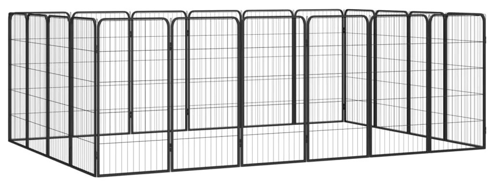 Box Cani 20 Pannelli Nero 50x100 Cm Acciaio Verniciato Polvere /
