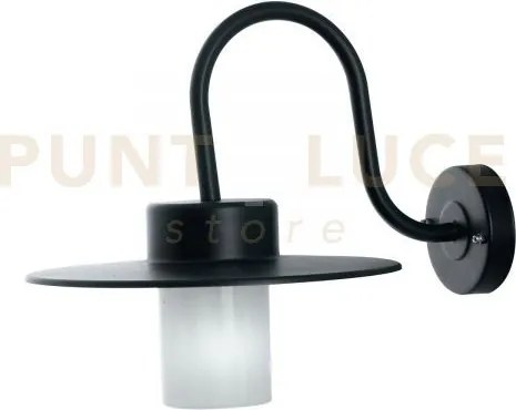 Applique york nera 1 luce attacco e27 ip44 39,5x30x31,5cm