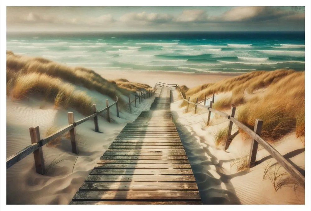 Quadro su tela – Dune di sabbia e orizzonte marino