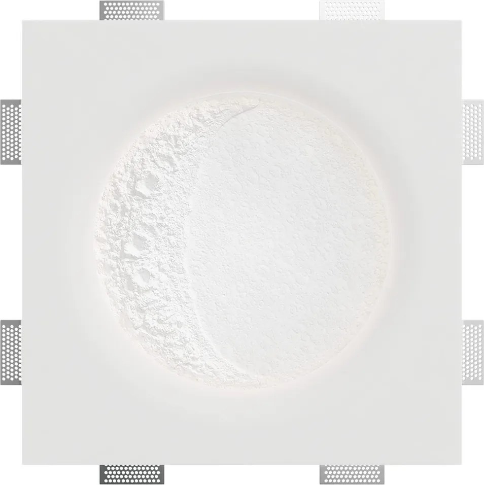 Lampada LED da incasso 175W Luna Crescente 60x60 cm in Gesso
