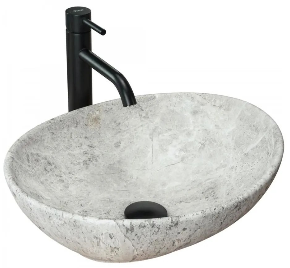 REA-U0165 - Lavabo da appoggio SOFIA 34,5x41 cm ceramica/pietra chiara