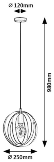 Rabalux 5360 - Lampadario su corda CORTADO 1xE27/40W/230V