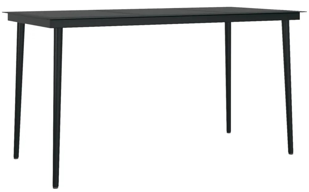 Set da pranzo da giardino 5 pz nero con cuscini in polyrattan