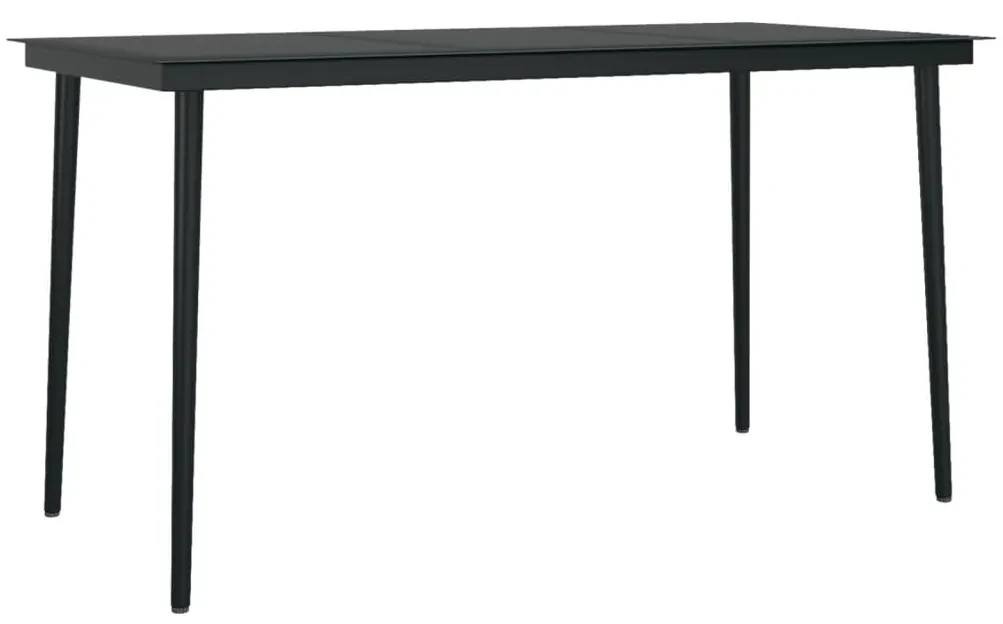 Set da pranzo da giardino 5 pz nero con cuscini in polyrattan