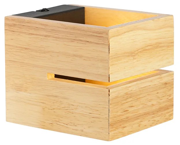 Applique da parete rustica in legno di quercia 9,7 cm - Transfer Groove