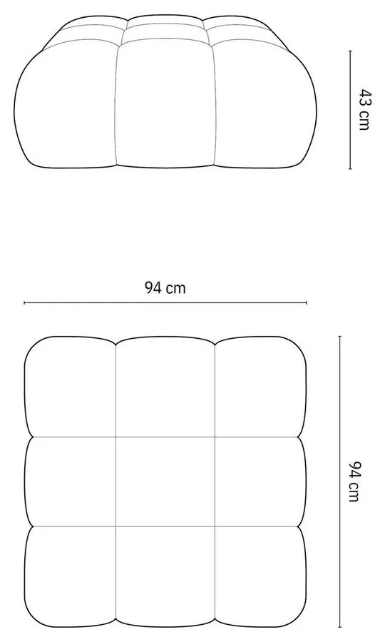 Poggiapiedi modulare beige in tessuto bouclé Bellis - Micadoni Home