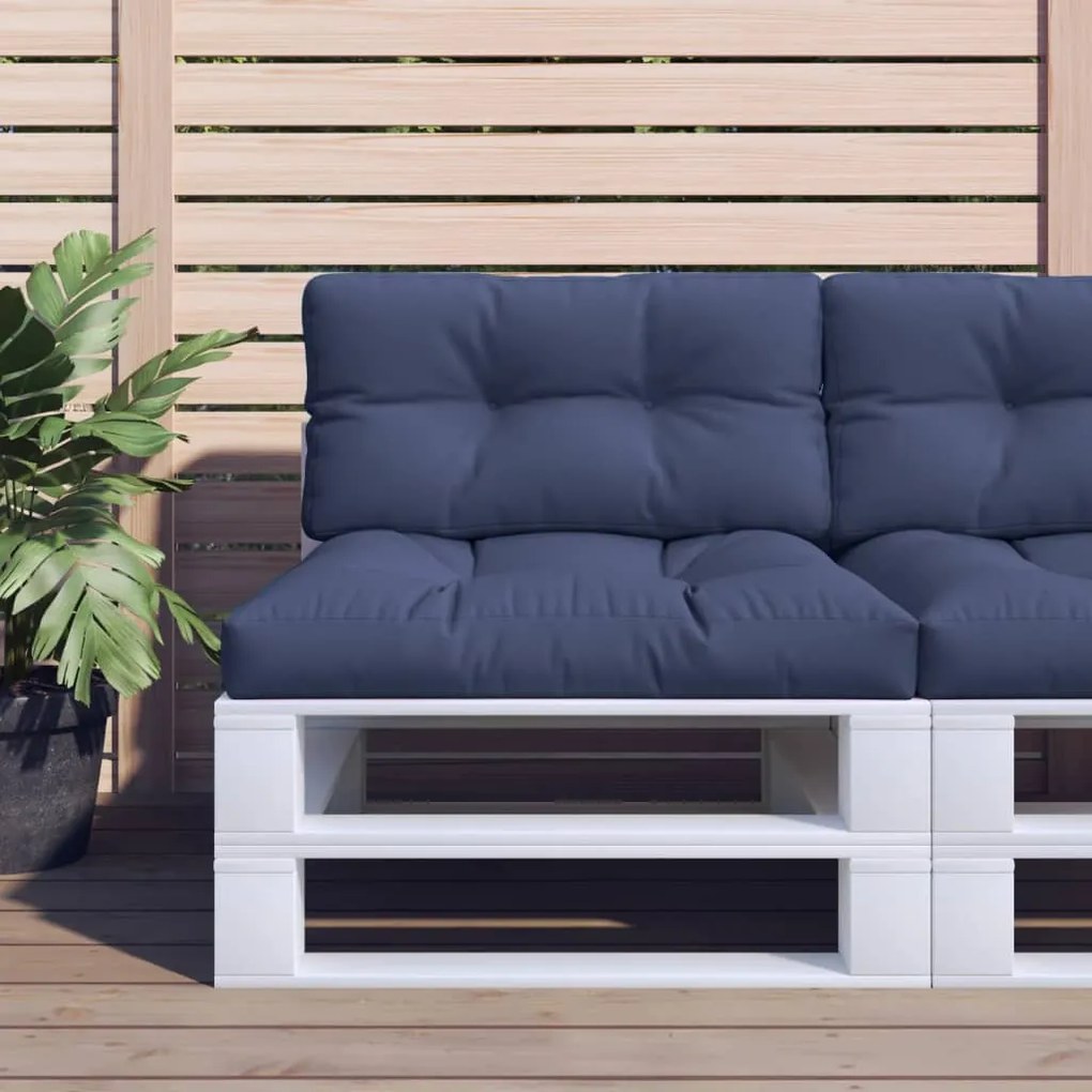 Cuscini Per Pallet 2 Pz Blu Marino İn Tessuto /