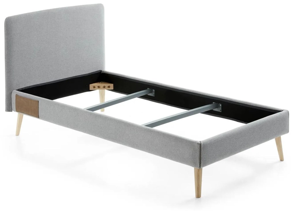 Kave Home - Fodera per letto Dyla grigia per materasso da 90 x 190 cm