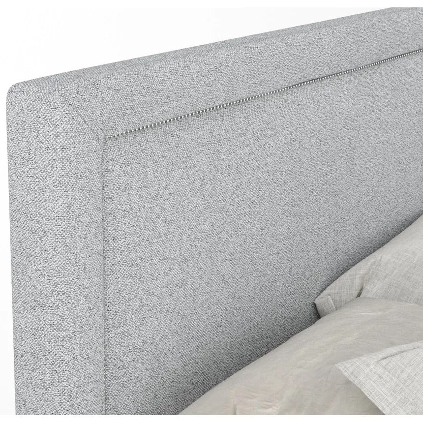 Letto boxspring grigio chiaro con contenitore 200x200 cm Lavenda – Maison de Rêve
