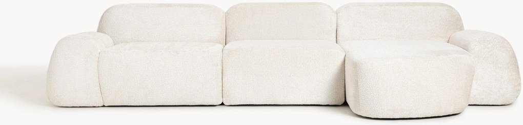 Divano angolare componibile 4 posti in teddy bouclé Wolke