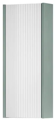 Pensile bagno Niwa laccato opaco verde timo con vetro bianco, 1 anta apertura da sinistra P 17 x L 30 x H 78.5 cm